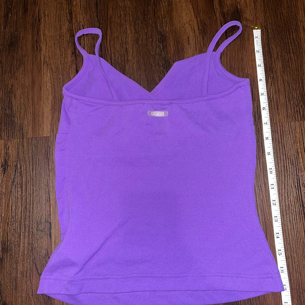 Guess Ruffled Purple Camisole Fitted Top - Picture 4 of 5
